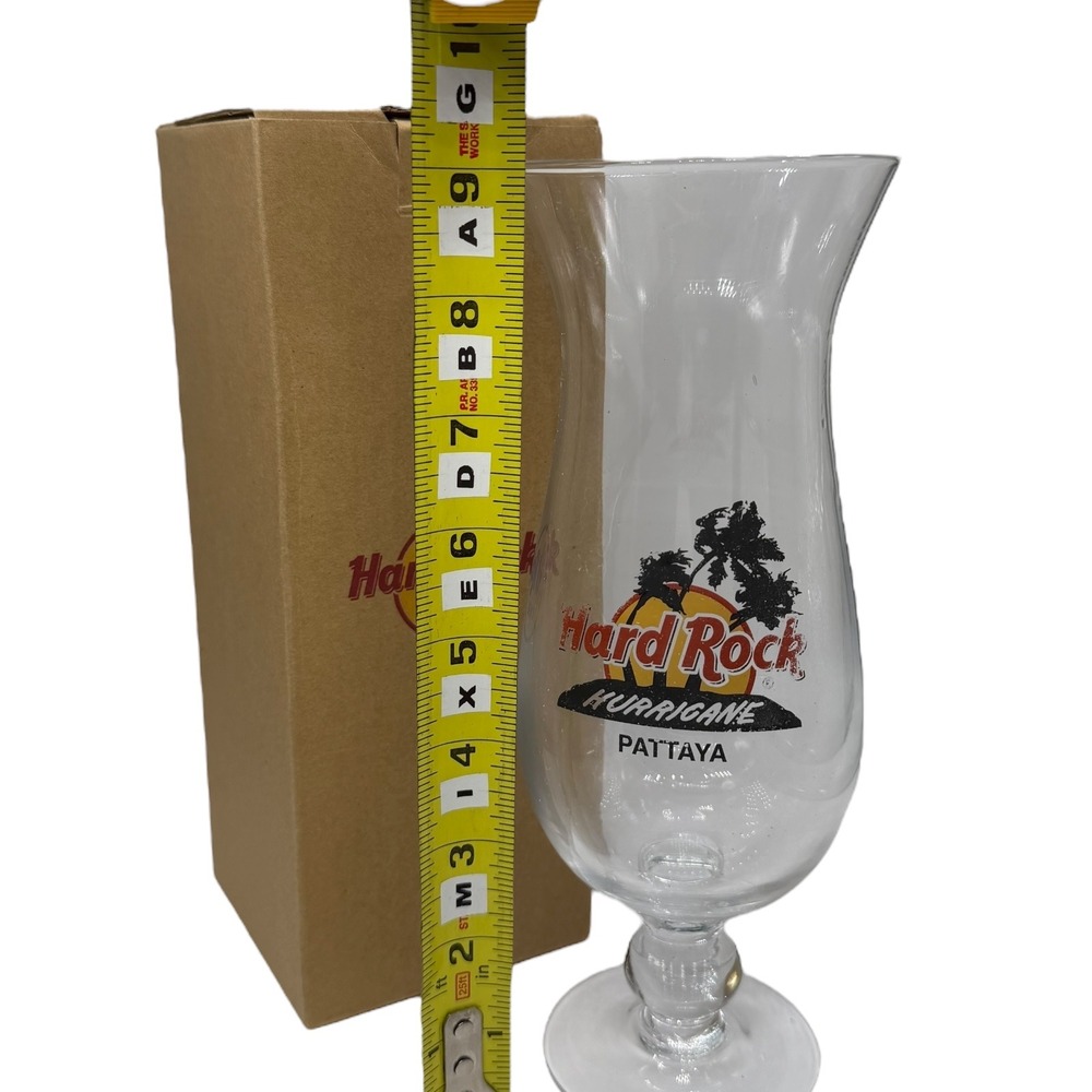 Hard Rock Cafe Pattaya‎ Hurricane Glass with Box Tropical Palm Tree